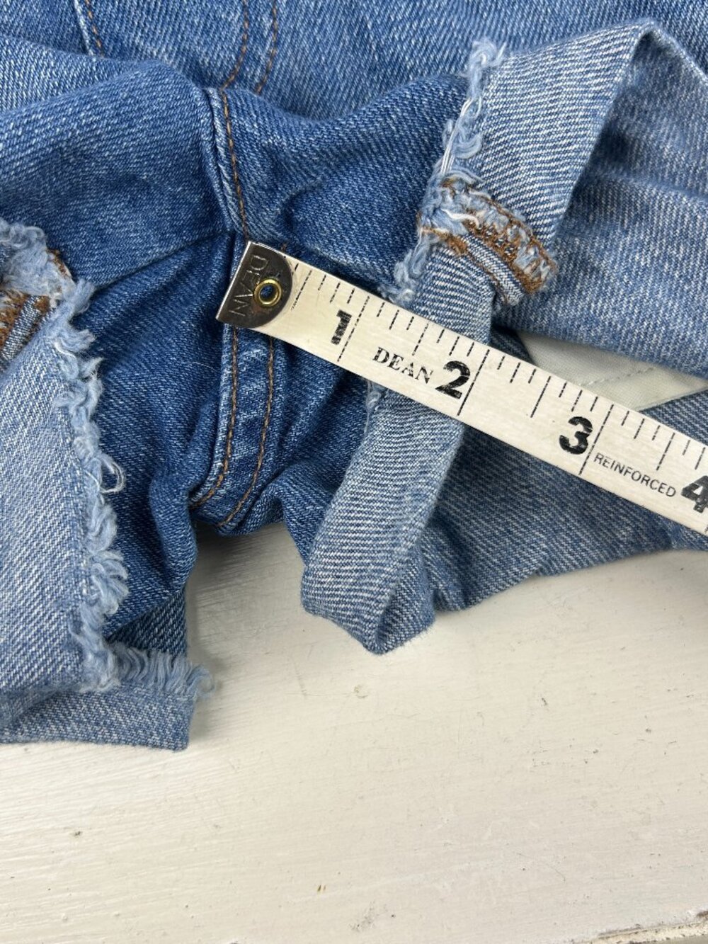 Madewell Denim Overall Shorts Women's Small, Medium Wash Cutoff Raw Hem Shortall